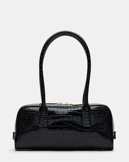 Steve Madden ANISE Bag Black Crocodile Elongated Shoulder Strap Handbag