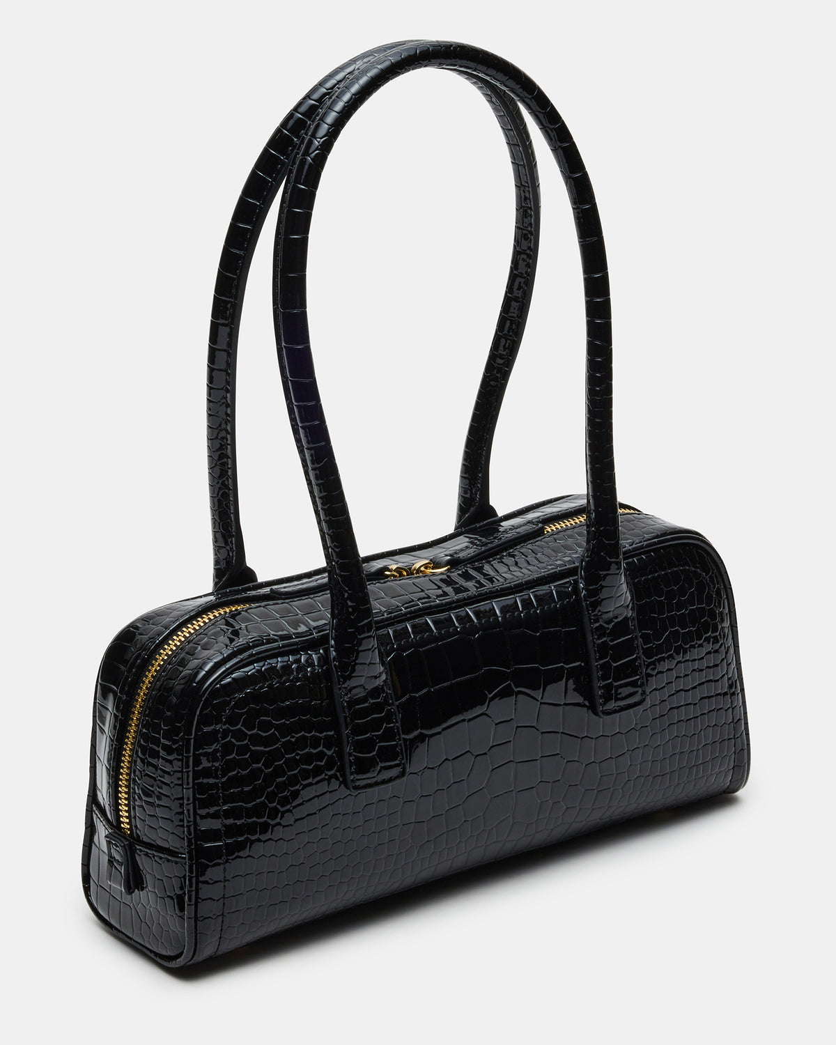 Steve Madden ANISE Bag Black Crocodile Elongated Shoulder Strap Handbag