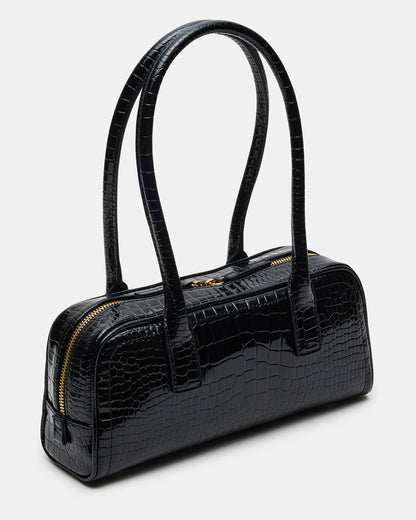 Steve Madden ANISE Bag Black Crocodile Elongated Shoulder Strap Handbag
