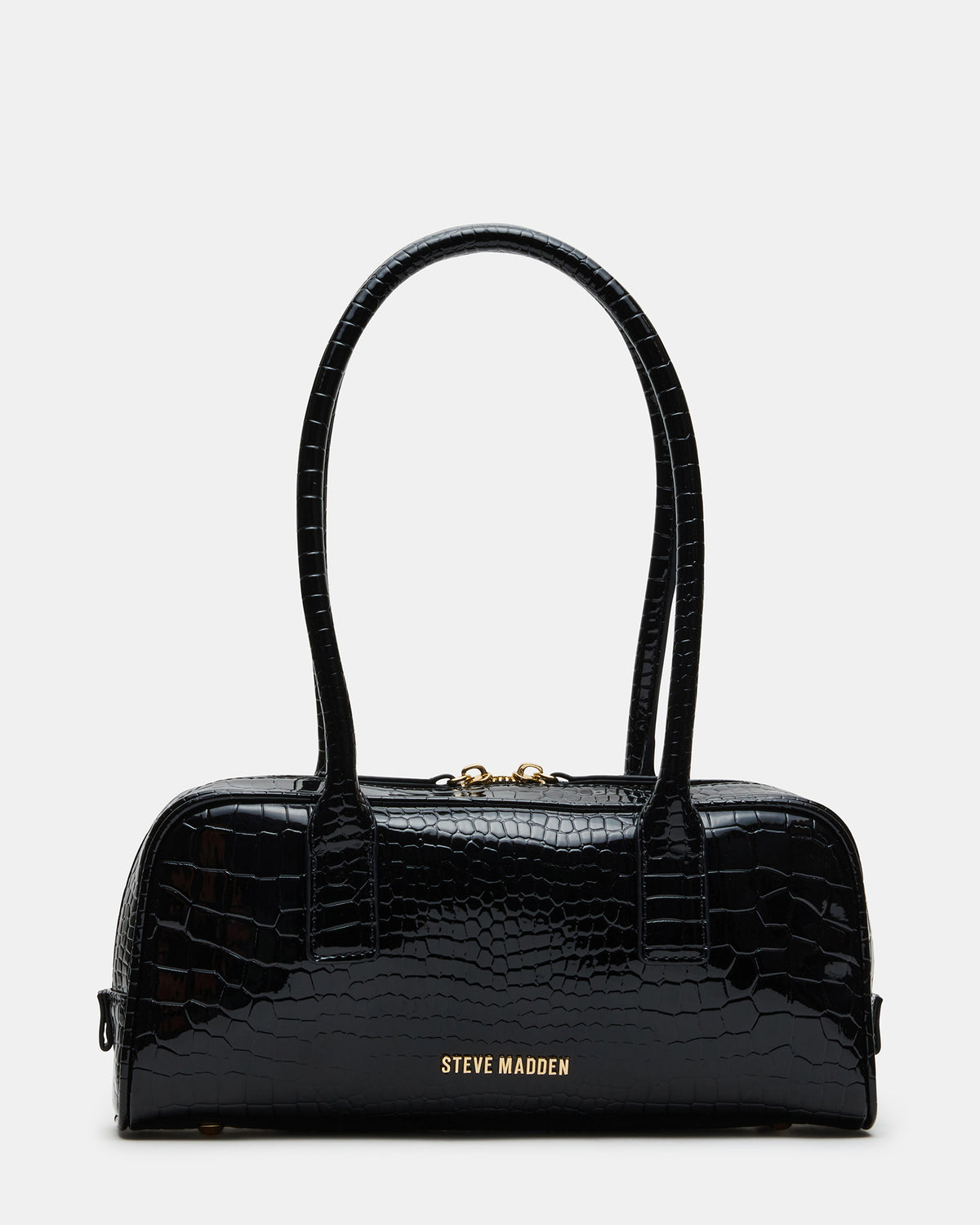 Steve Madden ANISE Bag Black Crocodile Elongated Shoulder Strap Handbag