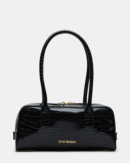 Steve Madden ANISE Bag Black Crocodile Elongated Shoulder Strap Handbag