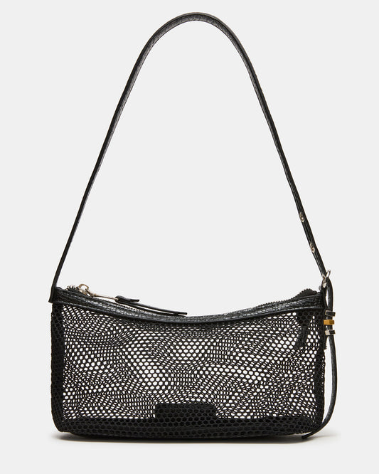 Steve Madden VIXEN Bag Black Shoulder Strap Mesh Structured Bottom Women's Handbag