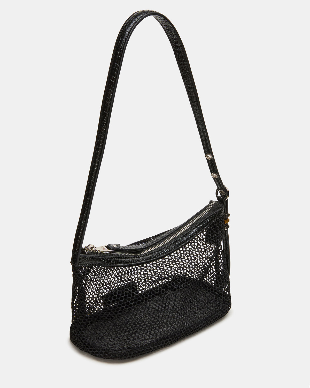 Steve Madden VIXEN Bag Black Shoulder Strap Mesh Structured Bottom Women's Handbag