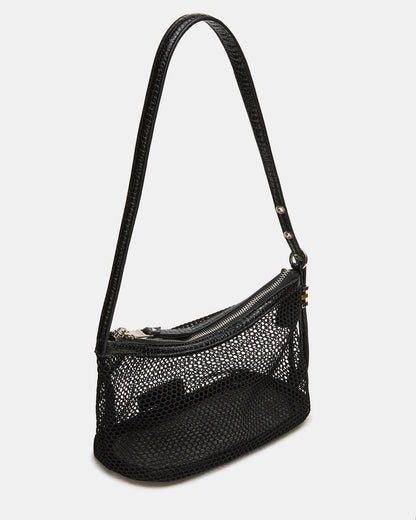 Steve Madden VIXEN Bag Black Shoulder Strap Mesh Structured Bottom Women's Handbag