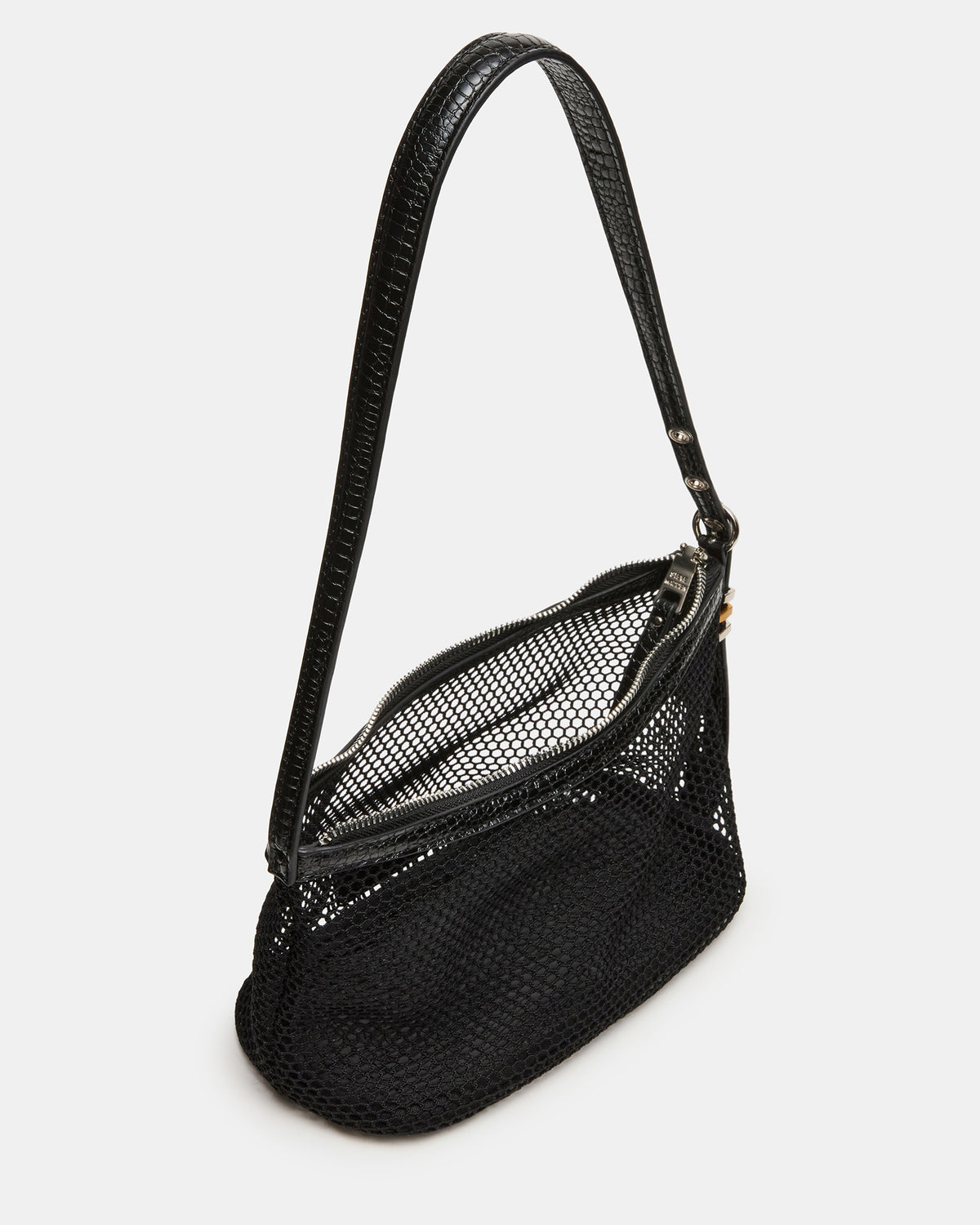 Steve Madden VIXEN Bag Black Shoulder Strap Mesh Structured Bottom Women's Handbag