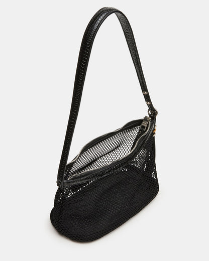 Steve Madden VIXEN Bag Black Shoulder Strap Mesh Structured Bottom Women's Handbag