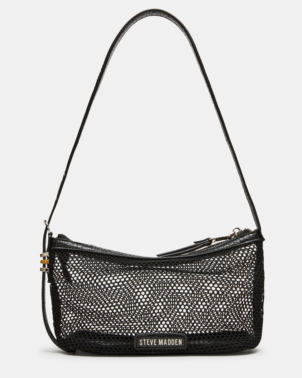 Steve Madden VIXEN Bag Black Shoulder Strap Mesh Structured Bottom Women's Handbag