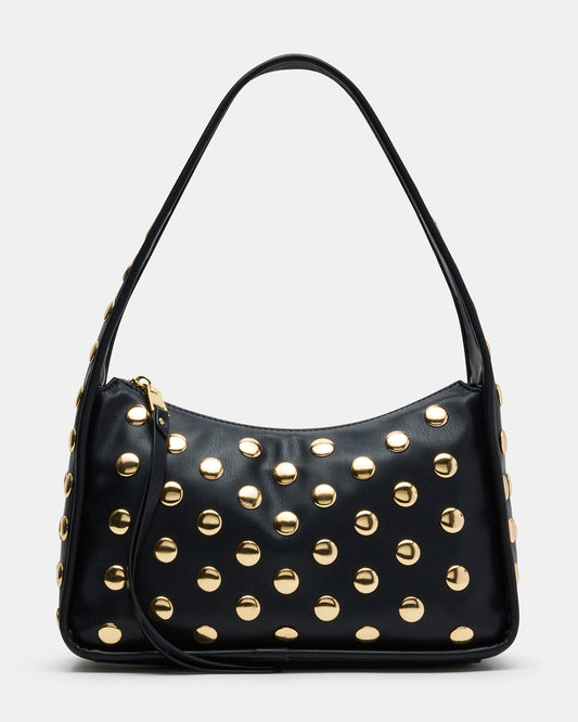 Steve Madden CHEYANN Bag Black Hobo Dome-Studded Shoulder Strap Women's Handbag