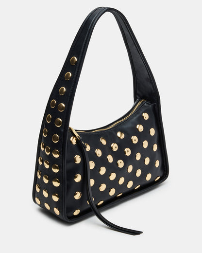 Steve Madden CHEYANN Bag Black Hobo Dome-Studded Shoulder Strap Women's Handbag