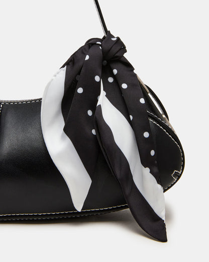 Steve Madden ROXEY Bag Black Crescent-Shaped Top-Zipper Shoulder Strap Handbag