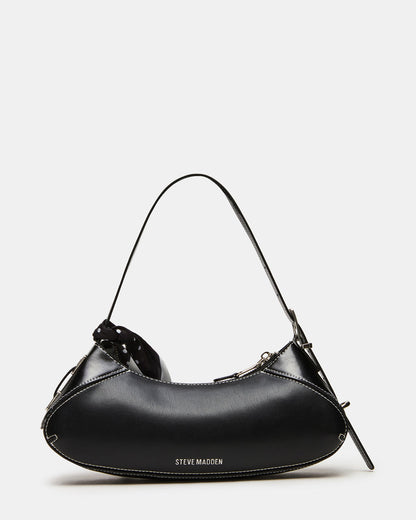 Steve Madden ROXEY Bag Black Crescent-Shaped Top-Zipper Shoulder Strap Handbag
