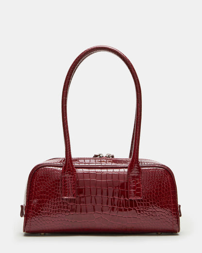 Steve Madden ANISE Bag Red Crocodile Elongated Shoulder Strap Handbag