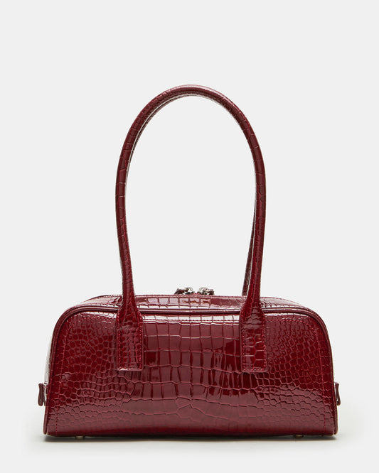 Steve Madden ANISE Bag Red Crocodile Elongated Shoulder Strap Handbag