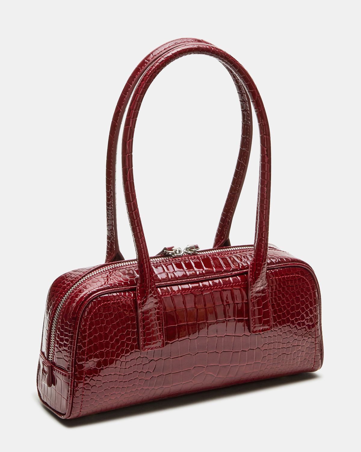 Steve Madden ANISE Bag Red Crocodile Elongated Shoulder Strap Handbag
