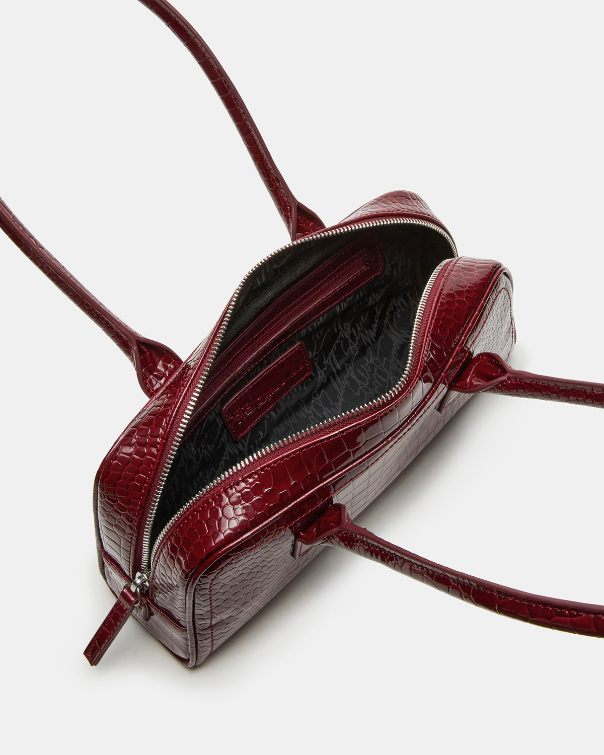 Steve Madden ANISE Bag Red Crocodile Elongated Shoulder Strap Handbag