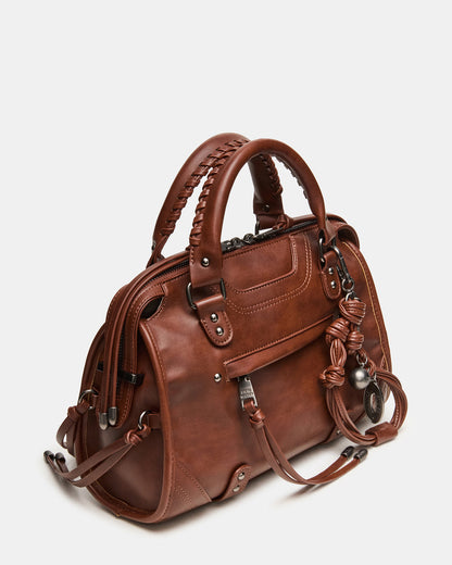 Steve Madden RIGGS BAG RUST Slouchy Top-Handle Crossbody Satchel Handbag