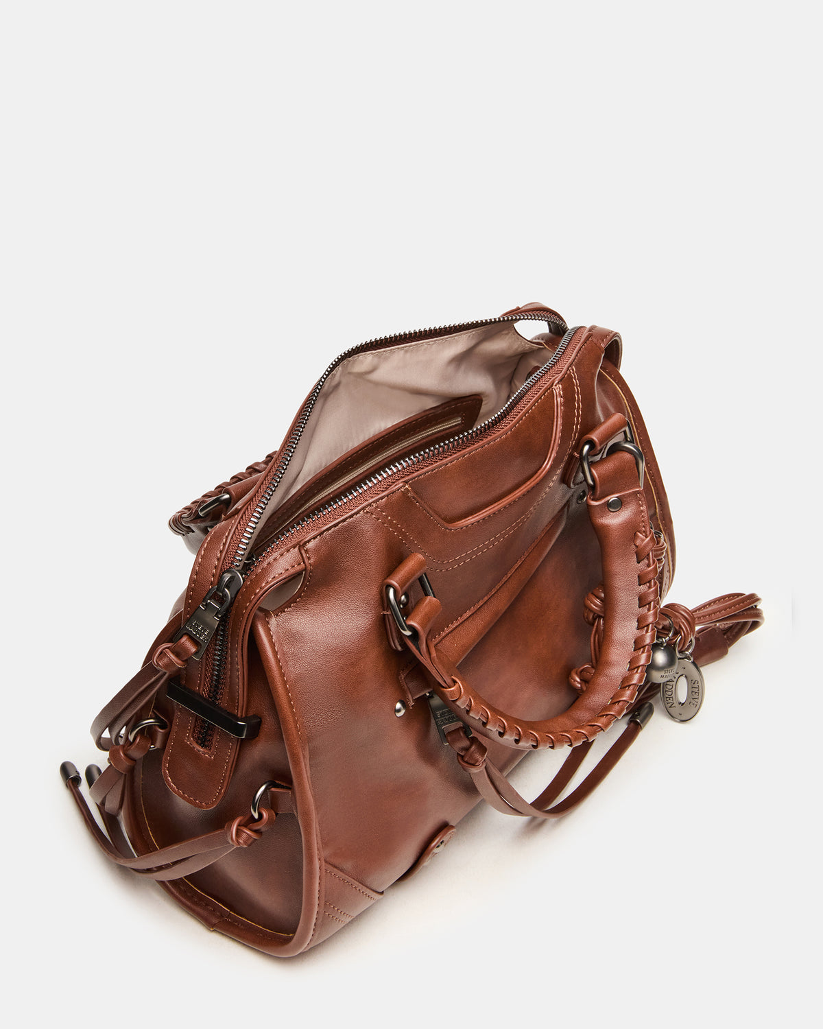 Steve Madden RIGGS BAG RUST Slouchy Top-Handle Crossbody Satchel Handbag