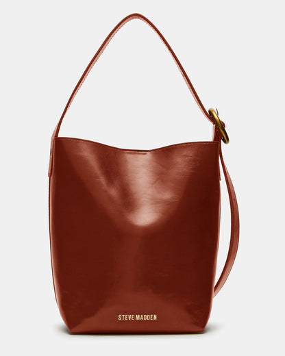 Steve Madden SOFIEE Bag Rust Leather Shoulder Strap Bucket Tote Handbag