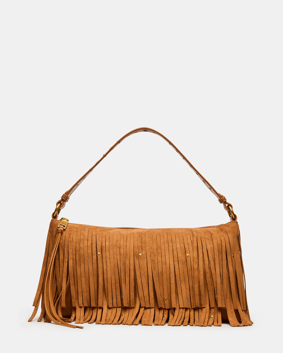 Steve Madden BOHEME Bag Tobacco Shoulder Strap Studded Fringe Handbag