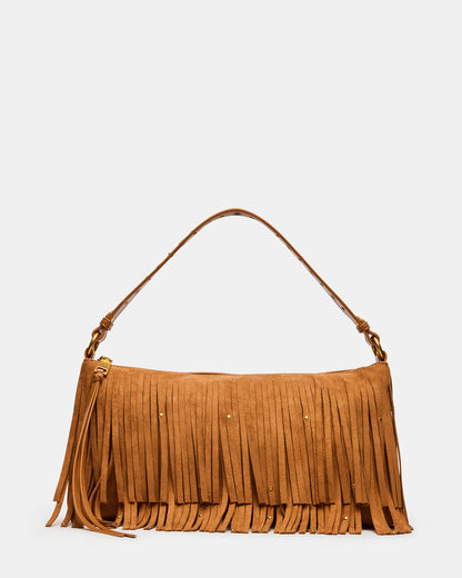 Steve Madden BOHEME Bag Tobacco Shoulder Strap Studded Fringe Handbag
