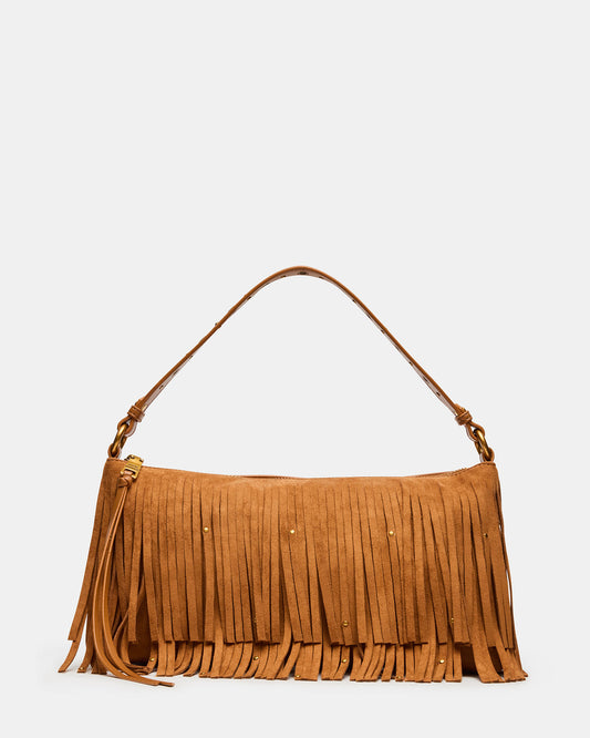 Steve Madden BOHEME Bag Tobacco Shoulder Strap Studded Fringe Handbag