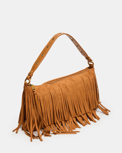 Steve Madden BOHEME Bag Tobacco Shoulder Strap Studded Fringe Handbag