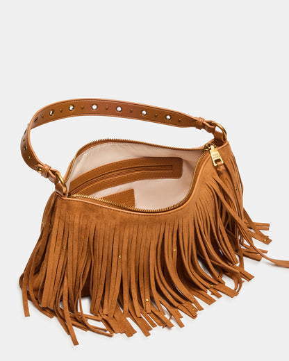 Steve Madden BOHEME Bag Tobacco Shoulder Strap Studded Fringe Handbag