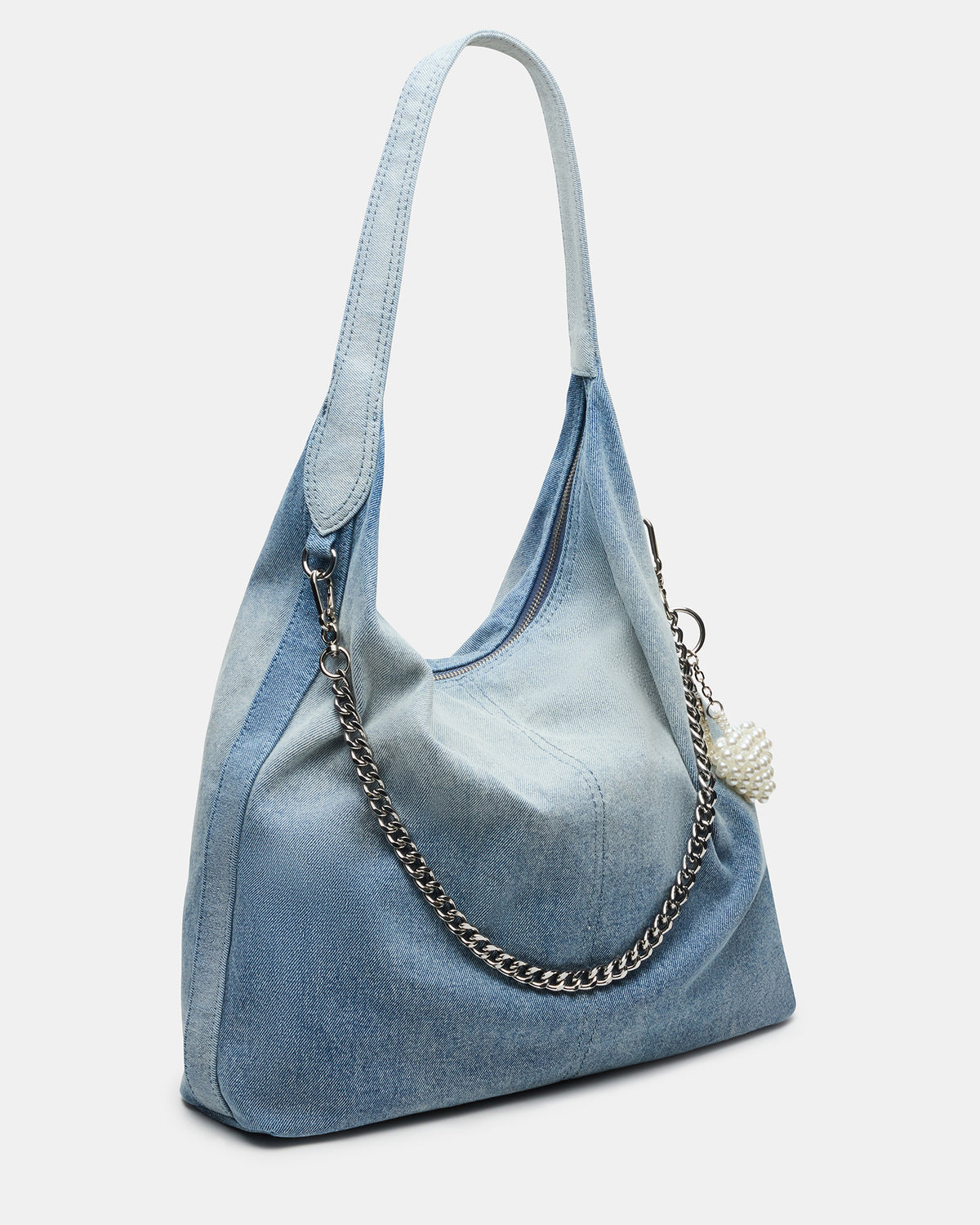 Steve Madden KREWE Bag Denim Slouchy Hobo Shoulder Strap Tote Handbag