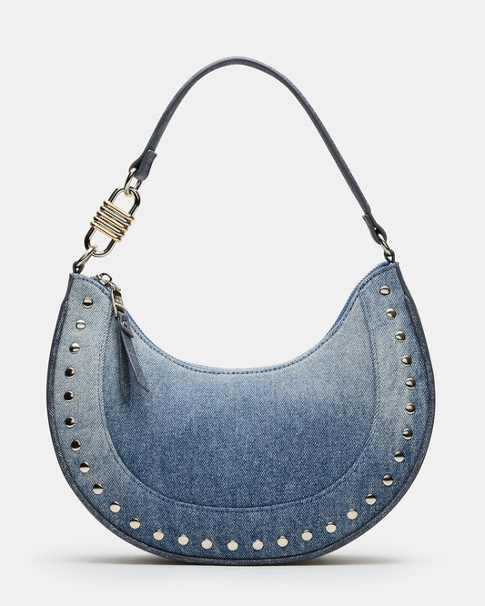 Steve Madden LIAMM Bag Denim Shoulder Strap Dome-Studded Women's Handbag