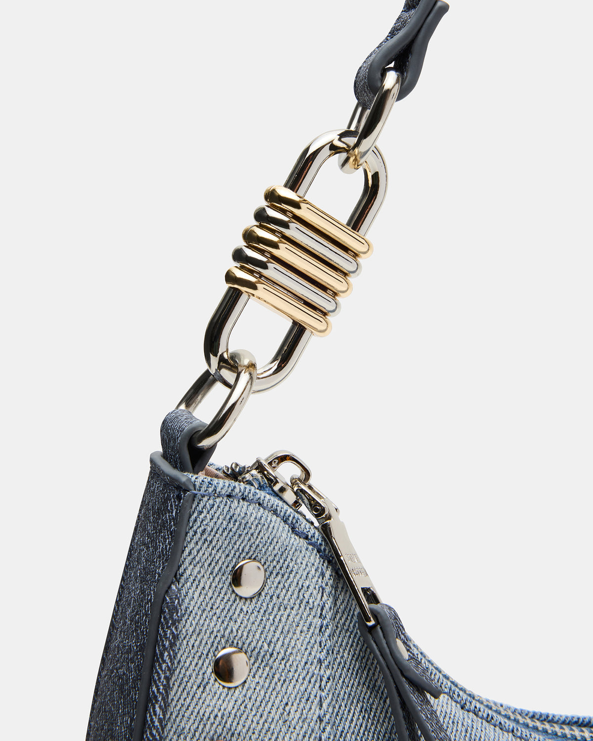 Steve Madden LIAMM Bag Denim Shoulder Strap Dome-Studded Women's Handbag