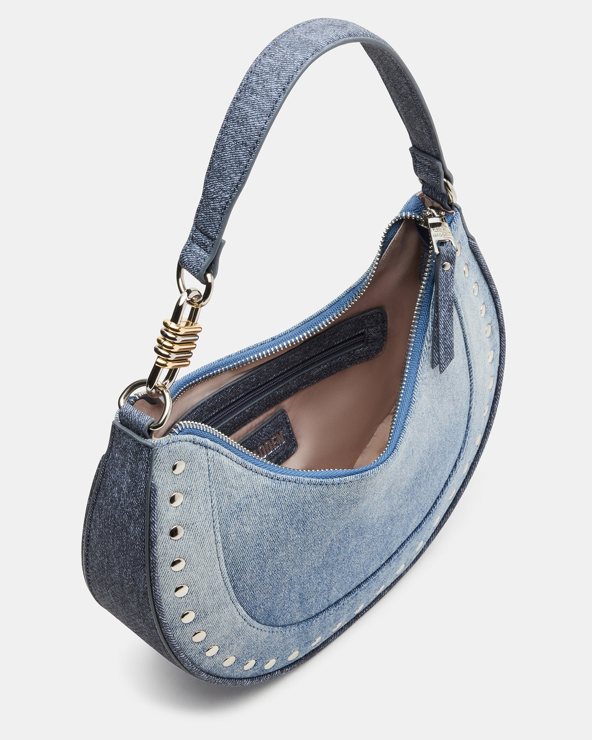 Steve Madden LIAMM Bag Denim Shoulder Strap Dome-Studded Women's Handbag