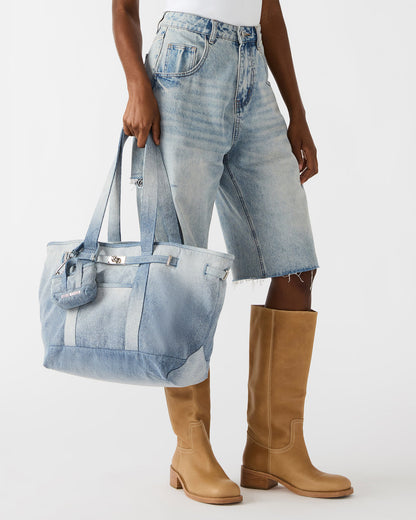 Steve Madden BOAT Bag Denim Shoulder Strap Denim Tote Handbag