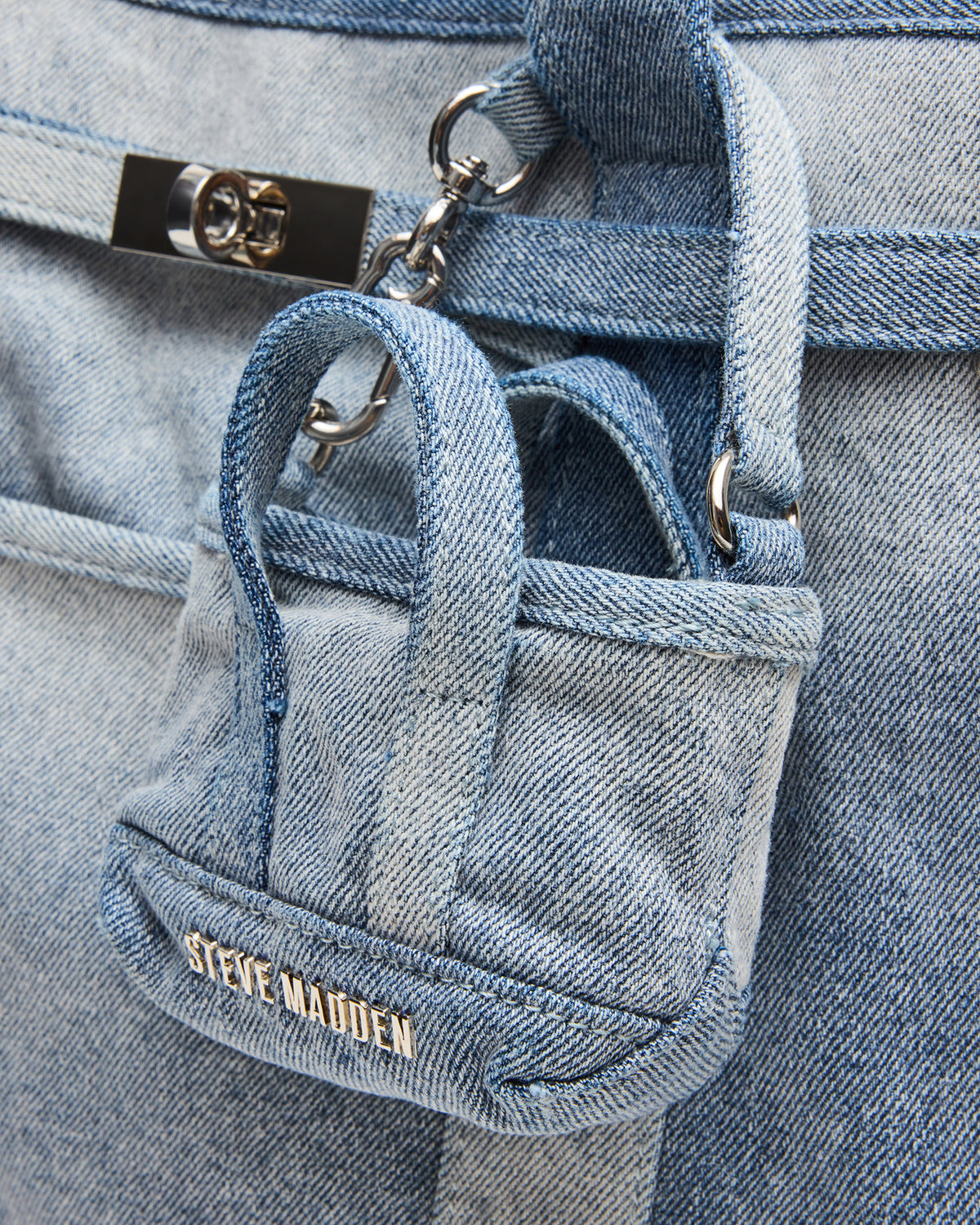 Steve Madden BOAT Bag Denim Shoulder Strap Denim Tote Handbag