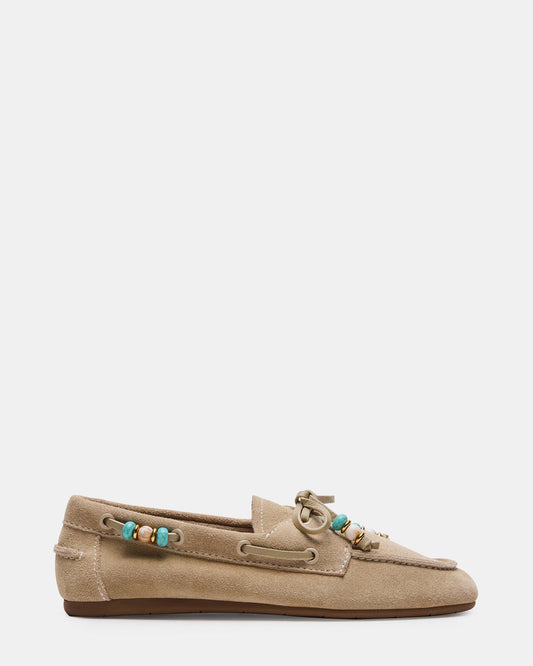 Steve Madden SAG Beads Sand Suede Women's Boat Shoe