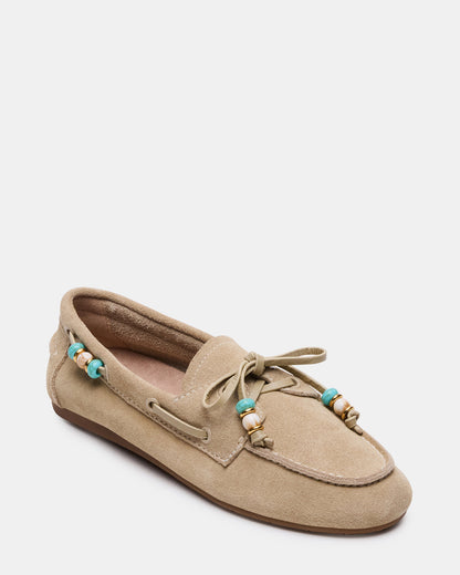 Steve Madden SAG Beads Sand Suede Women's Boat Shoe