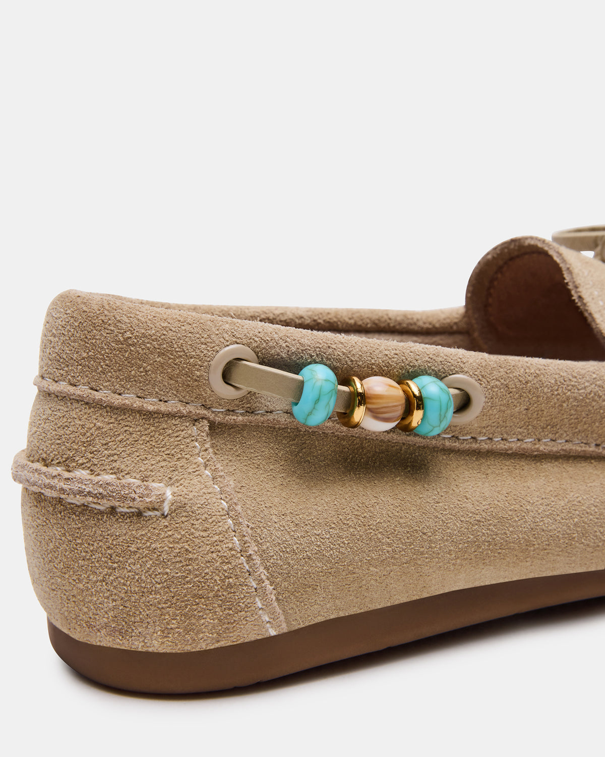 Steve Madden SAG Beads Sand Suede Women's Boat Shoe