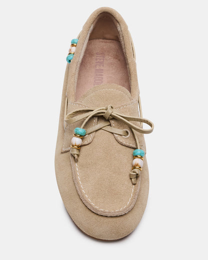Steve Madden SAG Beads Sand Suede Women's Boat Shoe