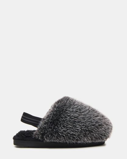 Steve Madden Kids' POOF Grey Slip-On Faux Fur Girls' Flat
