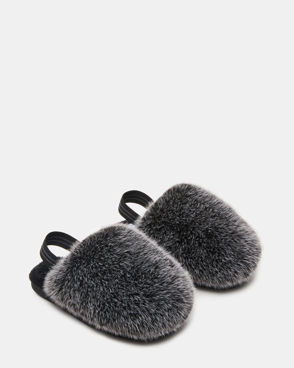 Steve Madden Kids' POOF Grey Slip-On Faux Fur Girls' Flat