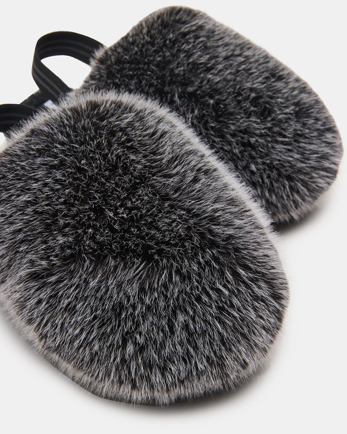 Steve Madden Kids' POOF Grey Slip-On Faux Fur Girls' Flat