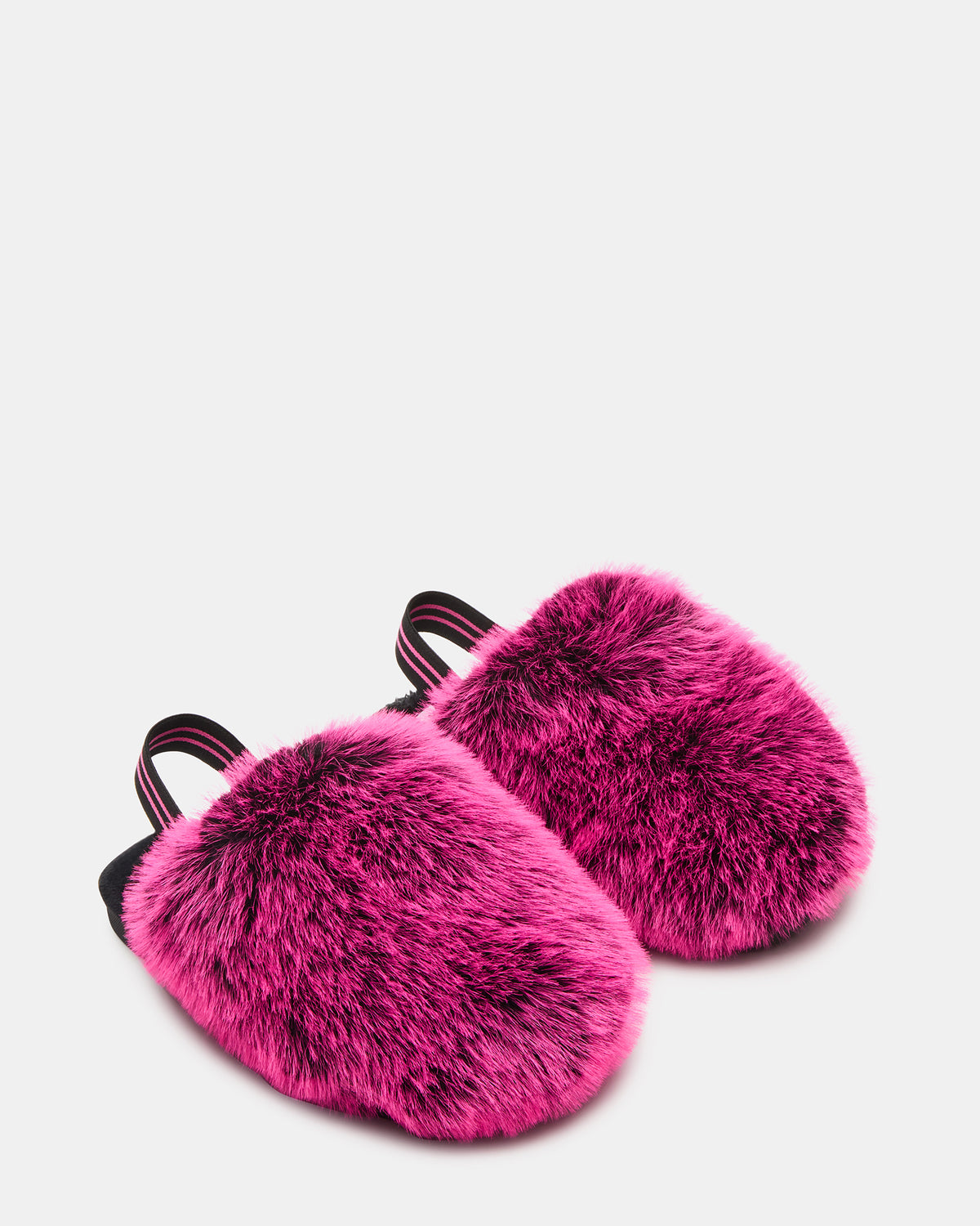 Steve Madden Kids' POOF Fushia Slip-On Faux Fur Girls' Flat