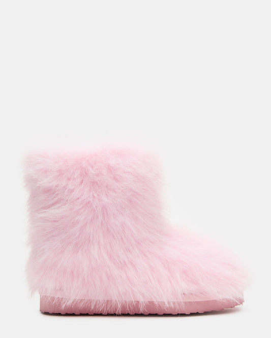 Steve Madden Kids' BEASTIE Pink Faux Fur Girls' Ankle Boot