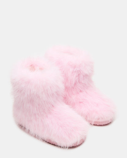 Steve Madden Kids' BEASTIE Pink Faux Fur Girls' Ankle Boot