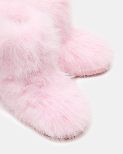 Steve Madden Kids' BEASTIE Pink Faux Fur Girls' Ankle Boot