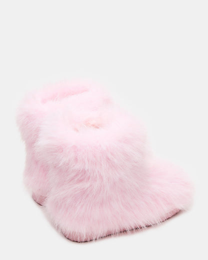 Steve Madden Kids' BEASTIE Pink Faux Fur Girls' Ankle Boot