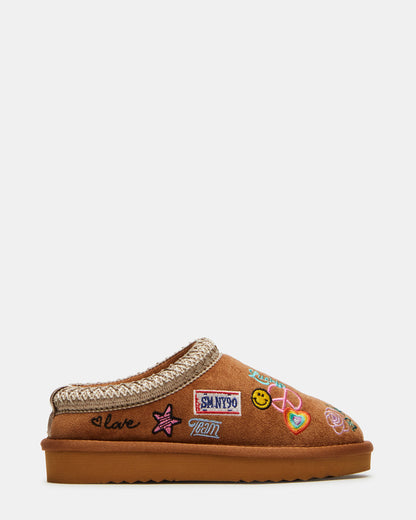 Steve Madden Kids' SELENA Cognac Multi Girls' Slip-On Mule Flat