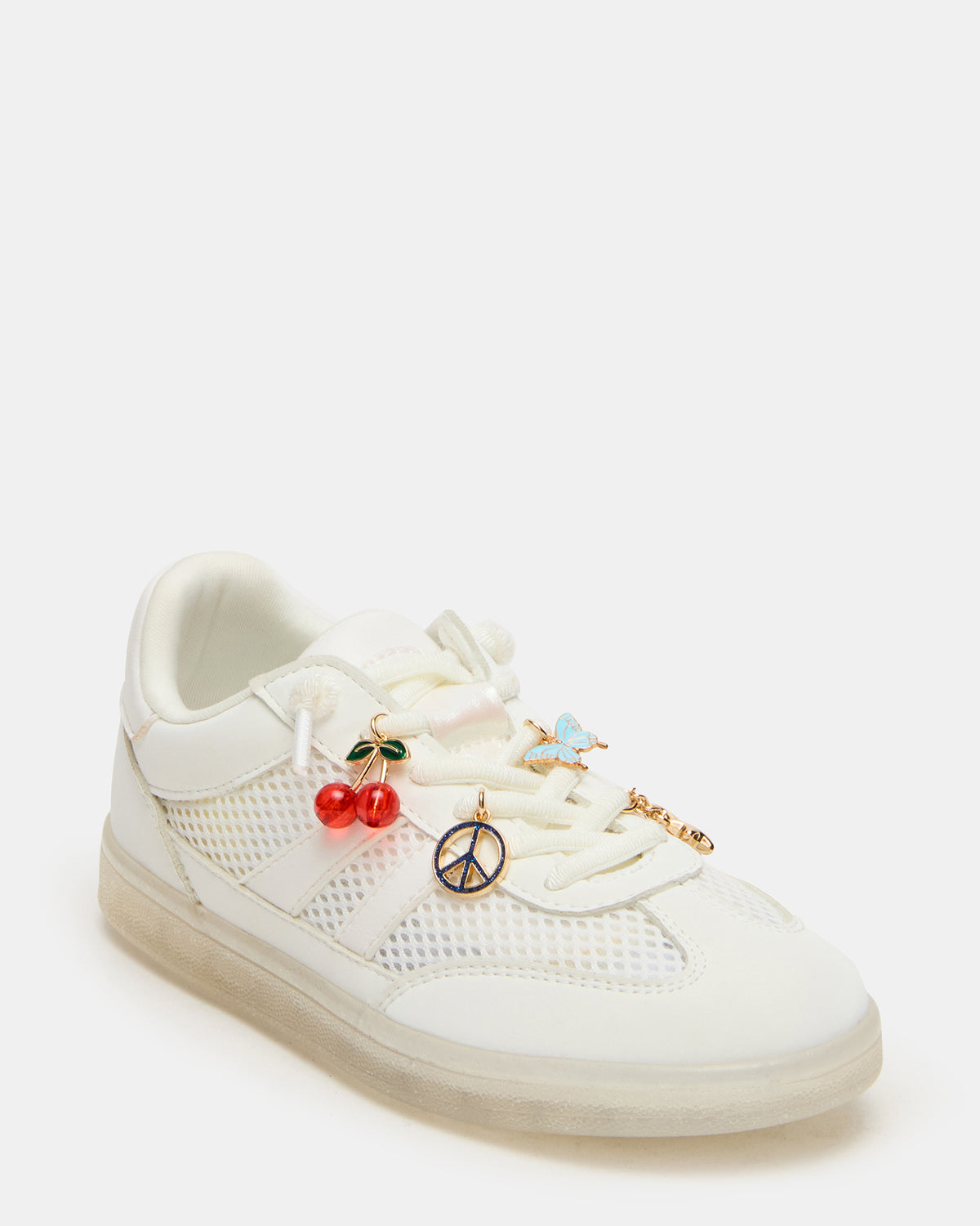 Steve Madden Kids' VERDICT White Multi Low-Top Lace-Up Girls' Sneaker