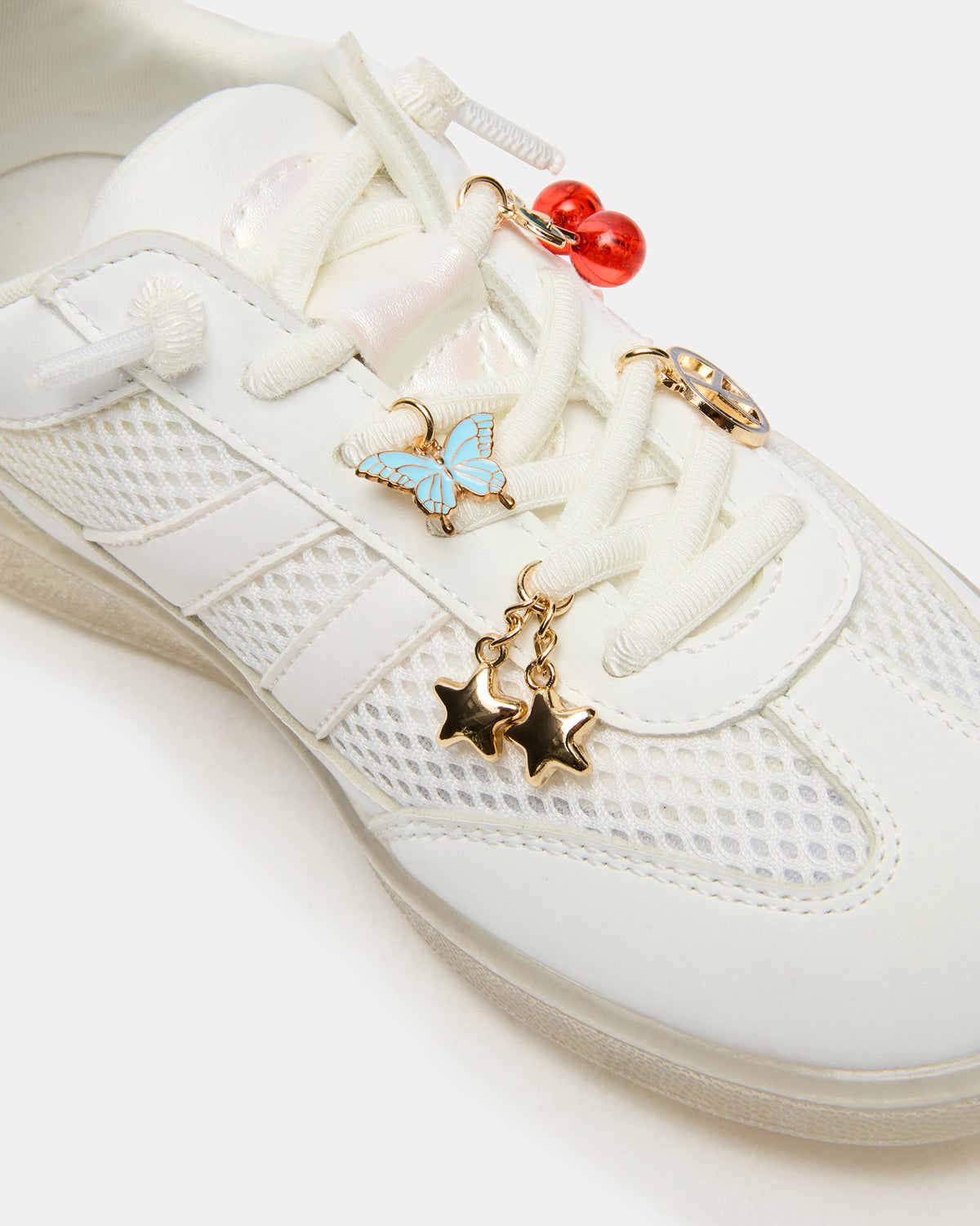 Steve Madden Kids' VERDICT White Multi Low-Top Lace-Up Girls' Sneaker