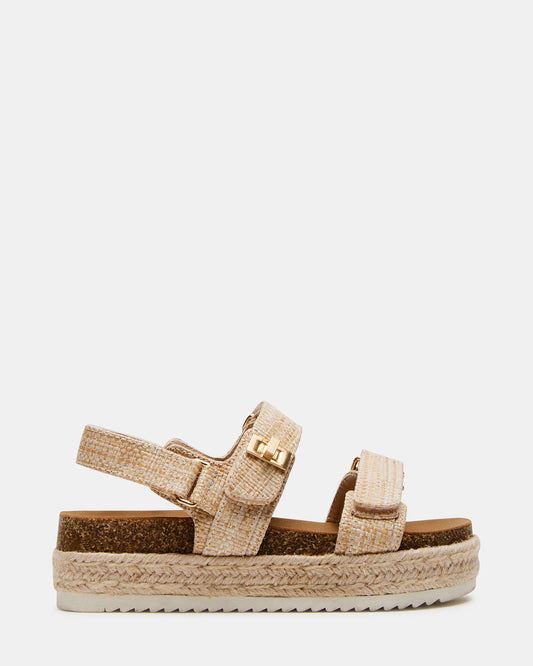 Steve Madden Kids' BIGMONA Raffia Girls' Platform Sandal