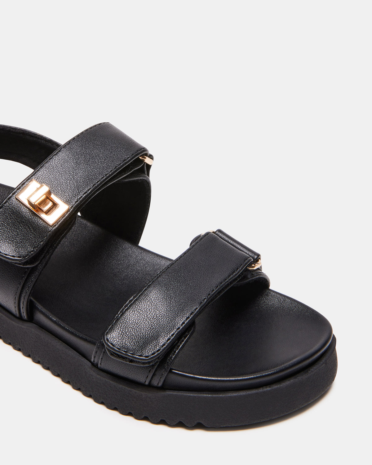 Steve Madden Kids' MONA Black Girls' Flatform Sandal